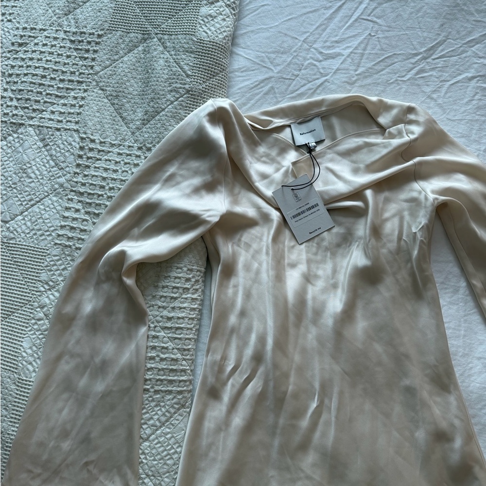 Reformation Almond Pike Satin Dress - Picture 3 of 5
